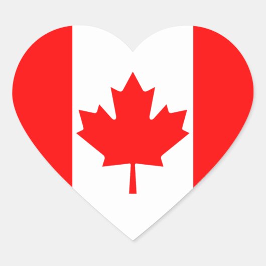 Cœur Sticker Coeur du drapeau du Canada (Devant)