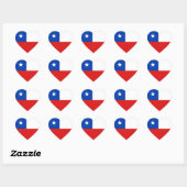 Cœur Sticker Coeur du drapeau du Chili (Feuille)