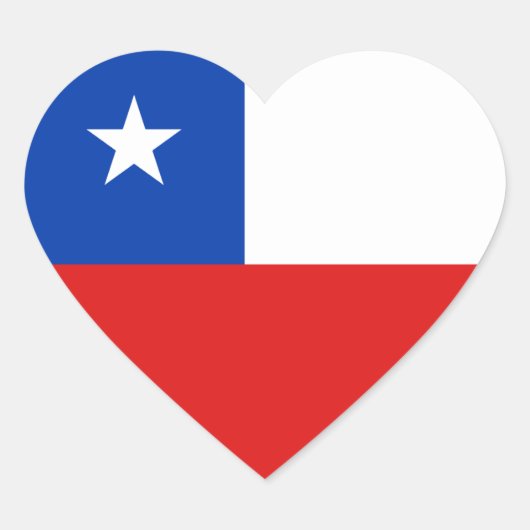 Cœur Sticker Coeur du drapeau du Chili (Devant)