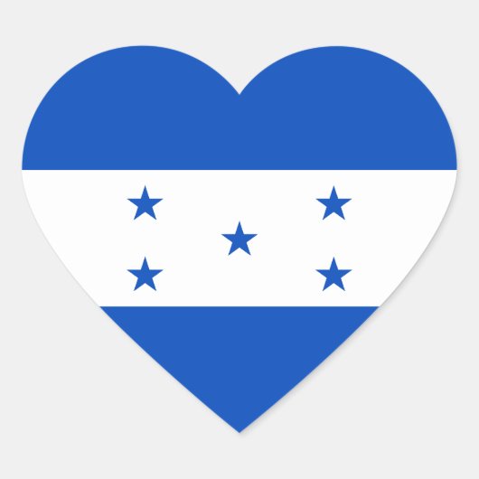 Cœur Sticker coeur du drapeau du Honduras (Devant)