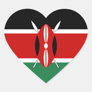 Cœur Sticker Coeur du drapeau du Kenya