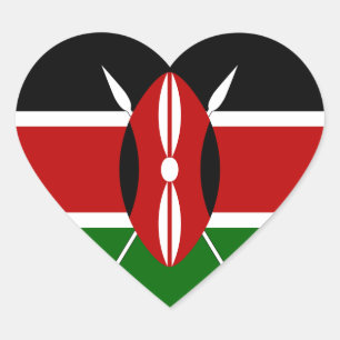 Cœur Sticker Coeur du drapeau du Kenya