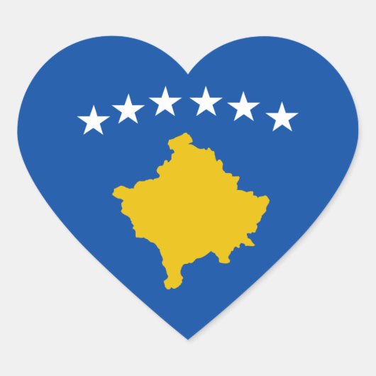 Cœur Sticker Coeur du drapeau du Kosovo (Devant)