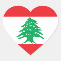 Sticker Coeur du drapeau du Liban