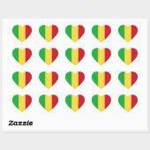 Cœur Sticker Coeur du drapeau du Mali (Feuille)