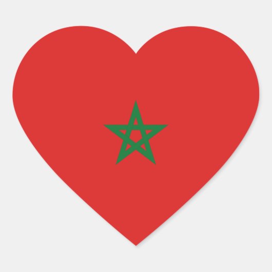 Cœur Sticker Coeur du drapeau du Maroc (Devant)