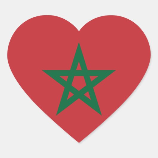 Cœur Sticker Coeur du drapeau du Maroc (Devant)