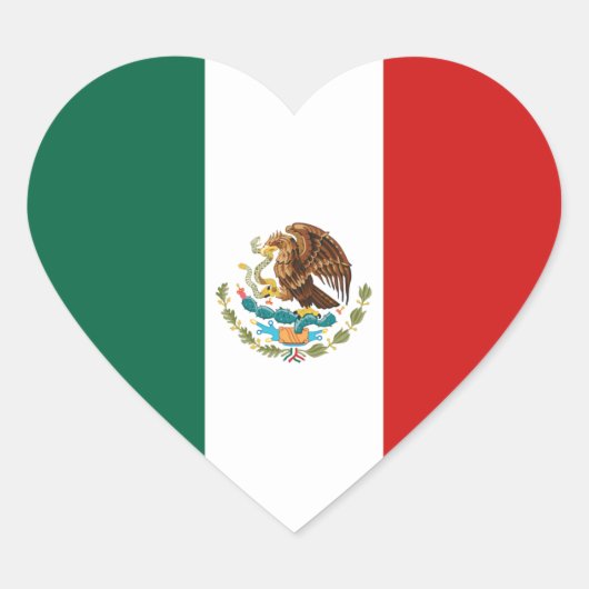 Cœur Sticker Coeur du drapeau du Mexique (Devant)