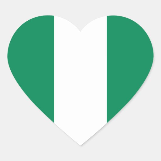 Cœur Sticker Coeur du drapeau du Nigeria (Devant)