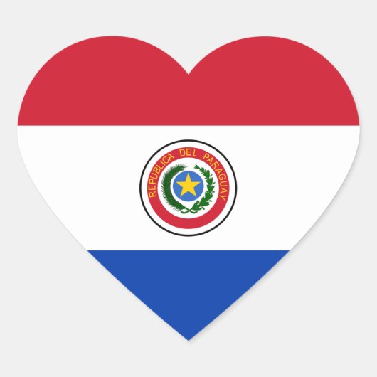 Cœur Sticker Coeur du drapeau du Paraguay (Devant)