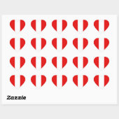 Cœur Sticker Coeur du drapeau du Pérou (Feuille)
