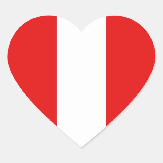 Cœur Sticker Coeur du drapeau du Pérou (Devant)