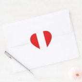 Cœur Sticker Coeur du drapeau du Pérou (Enveloppe)