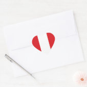 Cœur Sticker Coeur du drapeau du Pérou (Enveloppe)