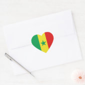 Cœur Sticker Coeur du drapeau du Sénégal (Enveloppe)