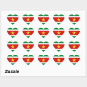 Cœur Sticker Coeur du drapeau du Suriname (Feuille)
