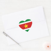 Cœur Sticker Coeur du drapeau du Suriname (Enveloppe)