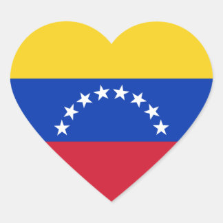 Cœur Sticker Coeur du drapeau du Venezuela