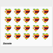 Cœur Sticker Coeur du drapeau du Zimbabwe (Feuille)