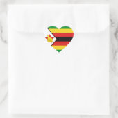 Cœur Sticker Coeur du drapeau du Zimbabwe (Sac)