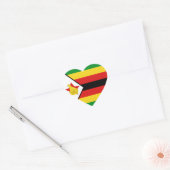 Cœur Sticker Coeur du drapeau du Zimbabwe (Enveloppe)