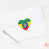 Cœur Sticker Coeur du drapeau éthiopien (Enveloppe)