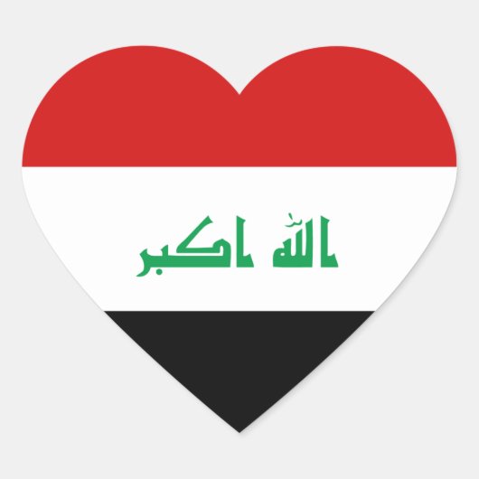 Cœur Sticker Coeur du drapeau irakien (Devant)