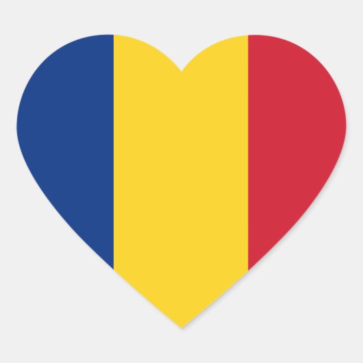 Cœur Sticker Coeur du drapeau roumain (Devant)