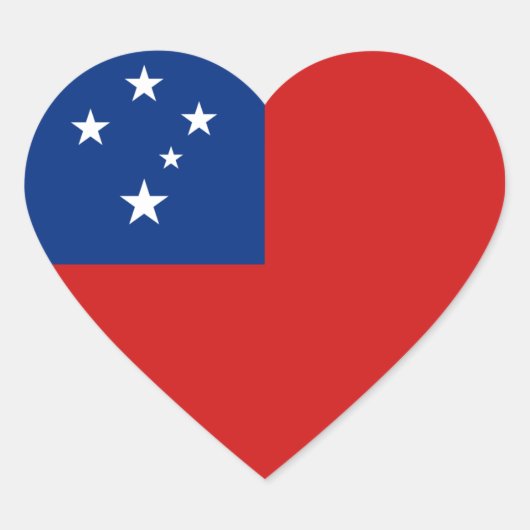 Cœur Sticker Coeur du drapeau Samoa (Devant)