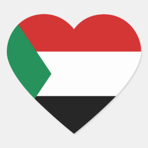 Cœur Sticker Coeur du drapeau soudanais