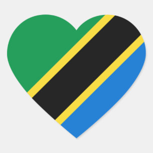 Cœur Sticker Coeur du drapeau tanzanien