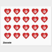 Cœur Sticker Coeur du drapeau tunisien (Feuille)