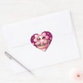 Cœur Sticker coeur Fleur Love (Enveloppe)