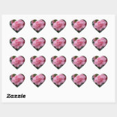 Cœur Sticker Coeur Fleur Rose (Feuille)