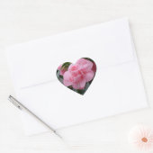 Cœur Sticker Coeur Fleur Rose (Enveloppe)