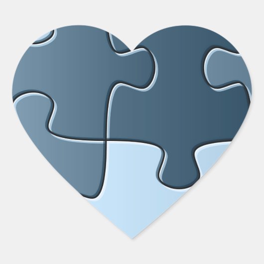 Cœur Sticker Coeur Jigsaw (Devant)