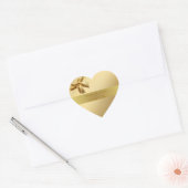 Cœur Sticker Coeur Mariage Or Avec Bow (Enveloppe)