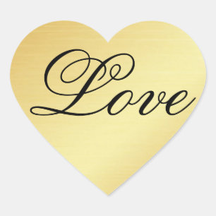 Cœur Sticker Coeur Or avec Amour dans le texte fantaisi