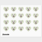 Cœur Sticker Coeur Panda Cute (Feuille)
