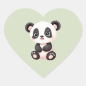 Cœur Sticker Coeur Panda Cute (Devant)