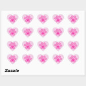 Cœur Sticker Coeur Pink Puppy Paws (Feuille)