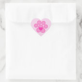 Cœur Sticker Coeur Pink Puppy Paws (Sac)