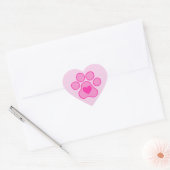 Cœur Sticker Coeur Pink Puppy Paws (Enveloppe)