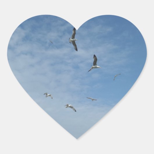 Cœur Sticker Coeur Seagulls Flying (Devant)