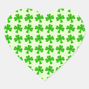 Cœur Sticker Coeur Shamrock de la Saint Patrick