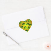 Cœur Sticker Coeur Shamrock Vert et Or (Enveloppe)