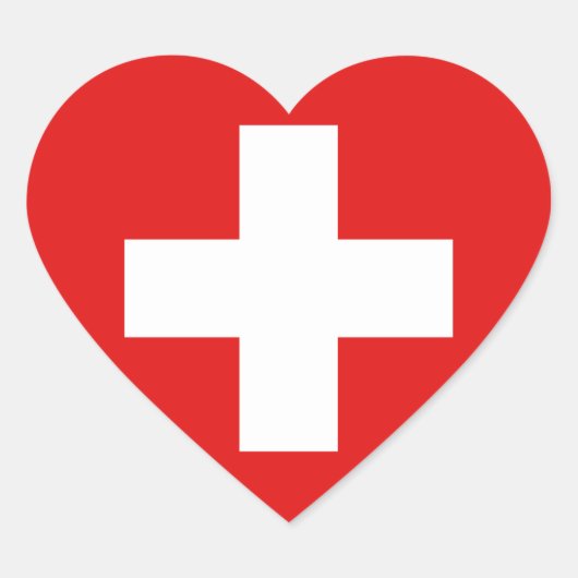 Cœur Sticker Coeur Suisse (Devant)
