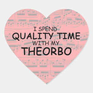 Cœur Sticker Coeur Théorbo Temps de Qualité