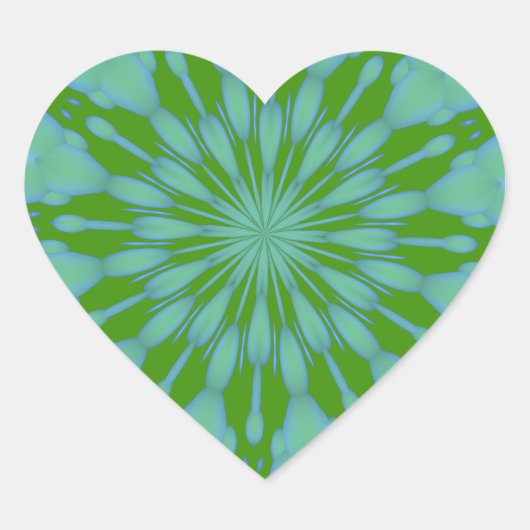 Cœur Sticker Coeur Zen Bubble Vert (Devant)