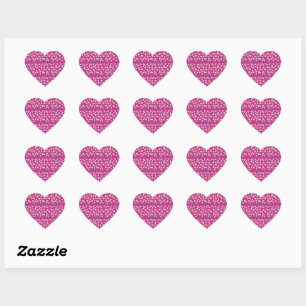 Cœur Sticker Coeurs Étincelants Rose